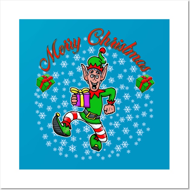 Merry Christmas Elf Wall Art by Andres7B9